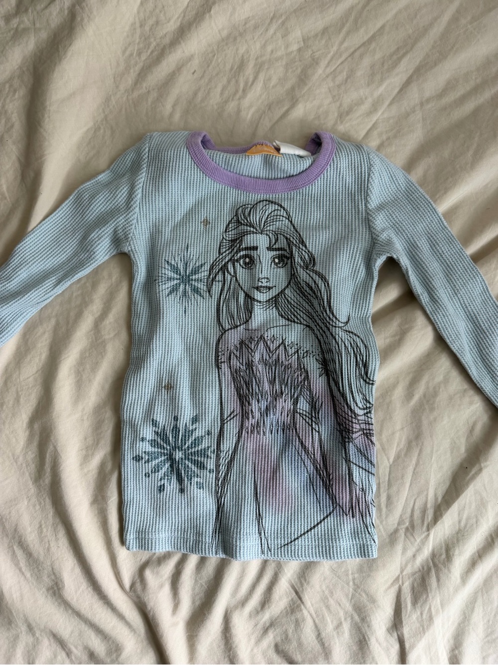 DISNEY Girls' Light Blue Elsa Frozen Long-Sleeve Top